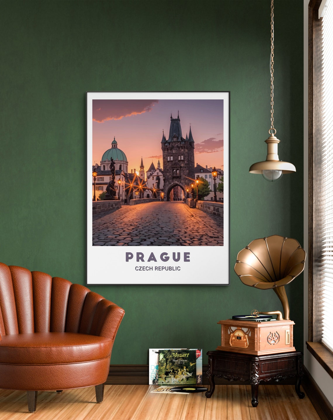 Prague Old Town Bridge Tower Sunrise Cobblestone Street Poster - Image 2