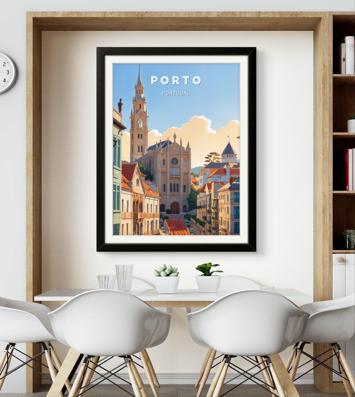 Porto Portugal Historic Church Tower Old Town Street Art Poster - Image 2