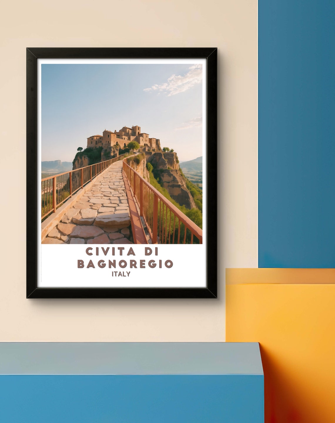 Civita Di Bagnoregio Italy Hilltop Village Stone Bridge Poster