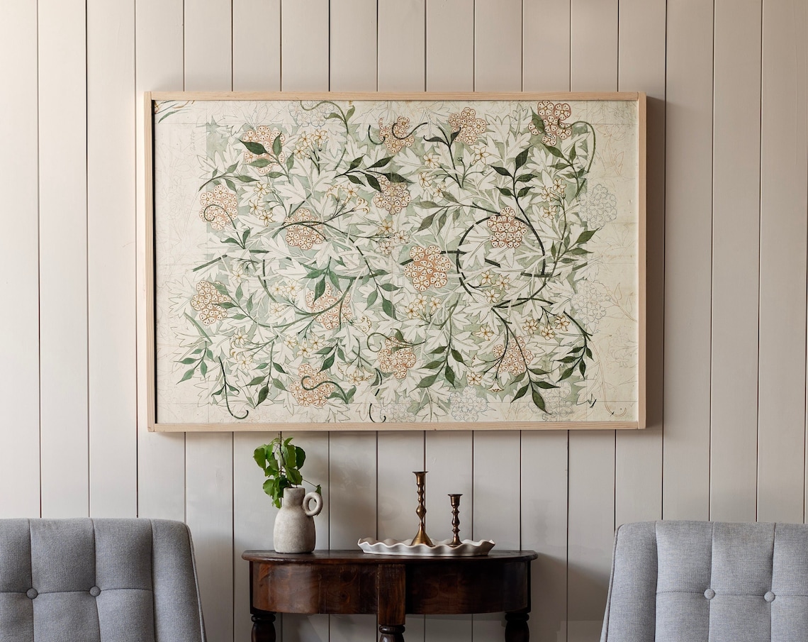 William Morris Botanical Textile Flower Art Print