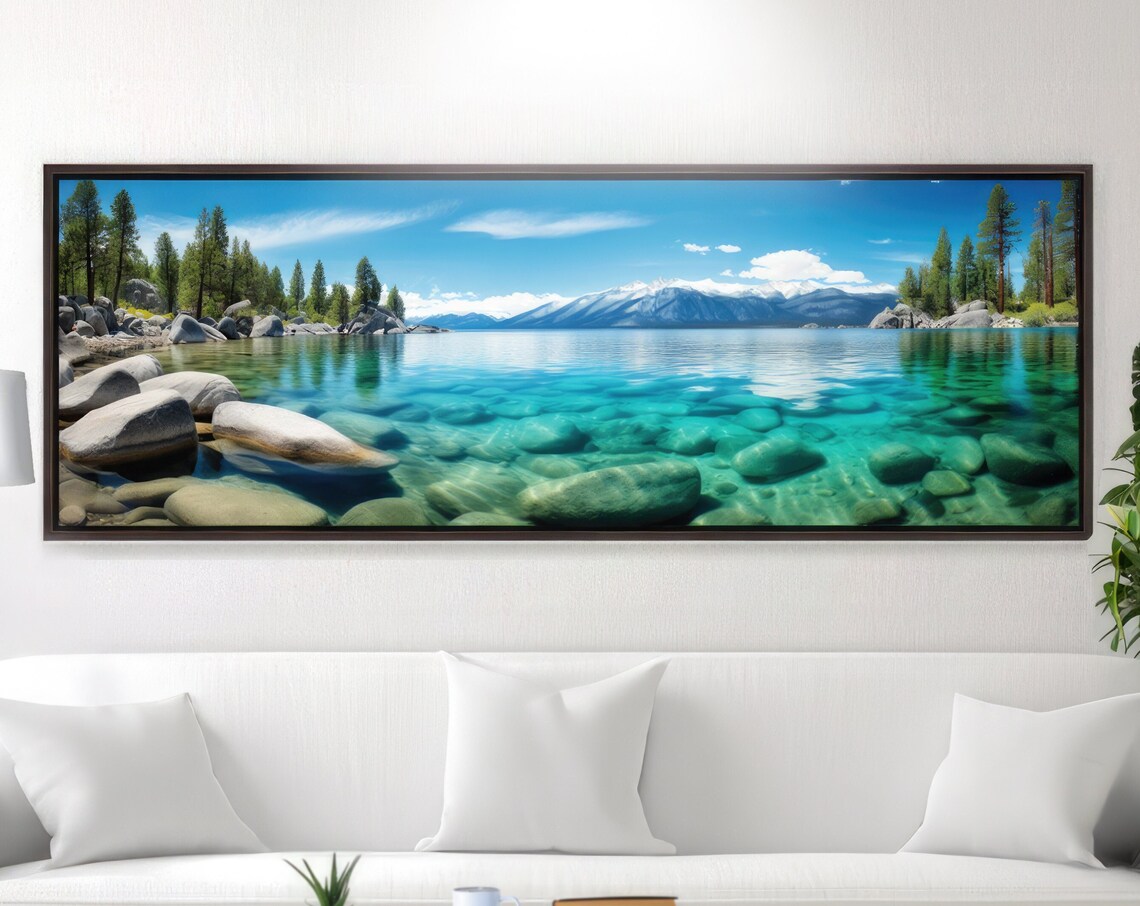 Lake Tahoe in Spring, Panoramic Landscape Art Print