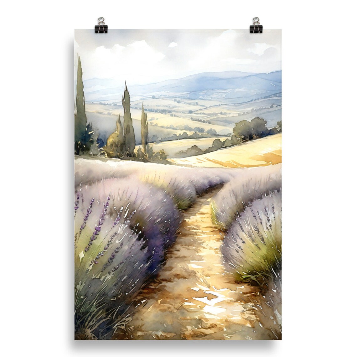 Lavender Field French Country Art Print, Rustic Farmhouse - Image 5