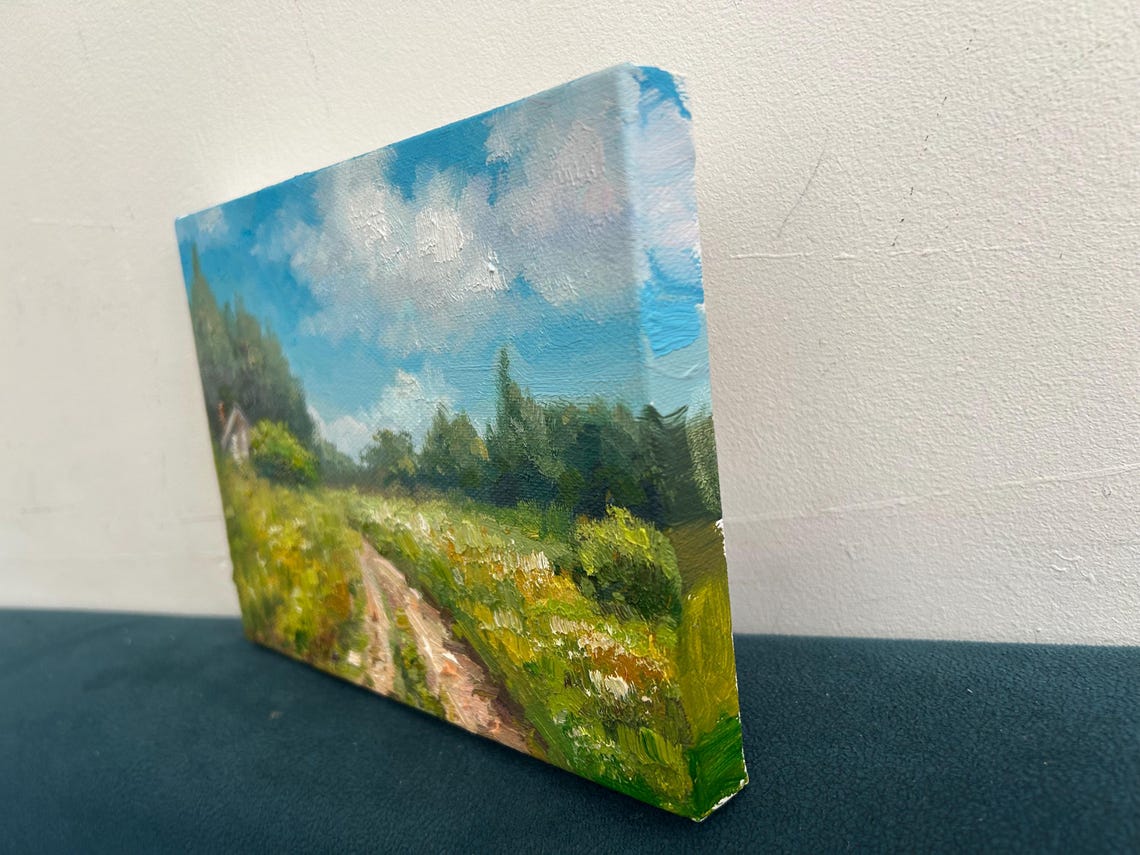 Summer Landscape Oil Painting In The Suburbs Small Oil Painting Home Wall Decoration Wall Art Oil Painting Special Gifts - Image 3