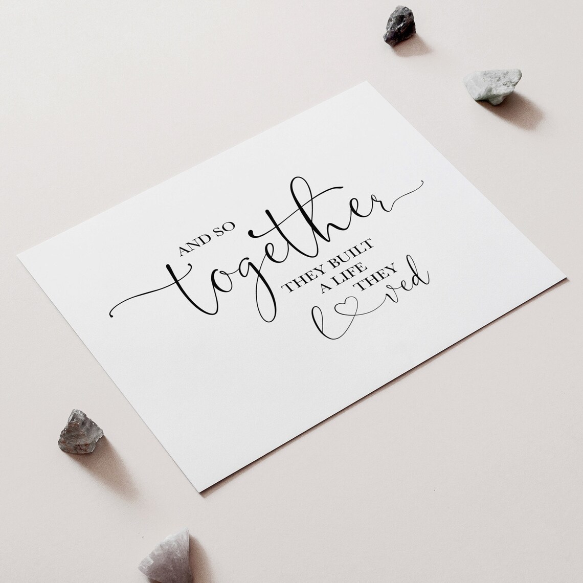 And So Together They Built a Life They Loved Wedding Quote Poster - Image 2
