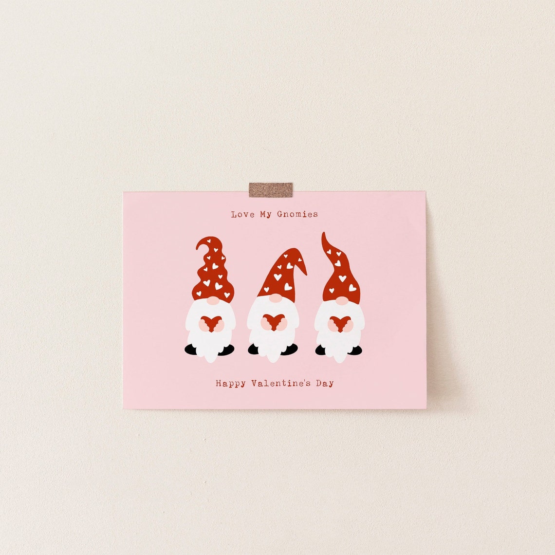 Love My Gnomies Happy Valentines Day Cute Gnome Wall Art Print - Image 2