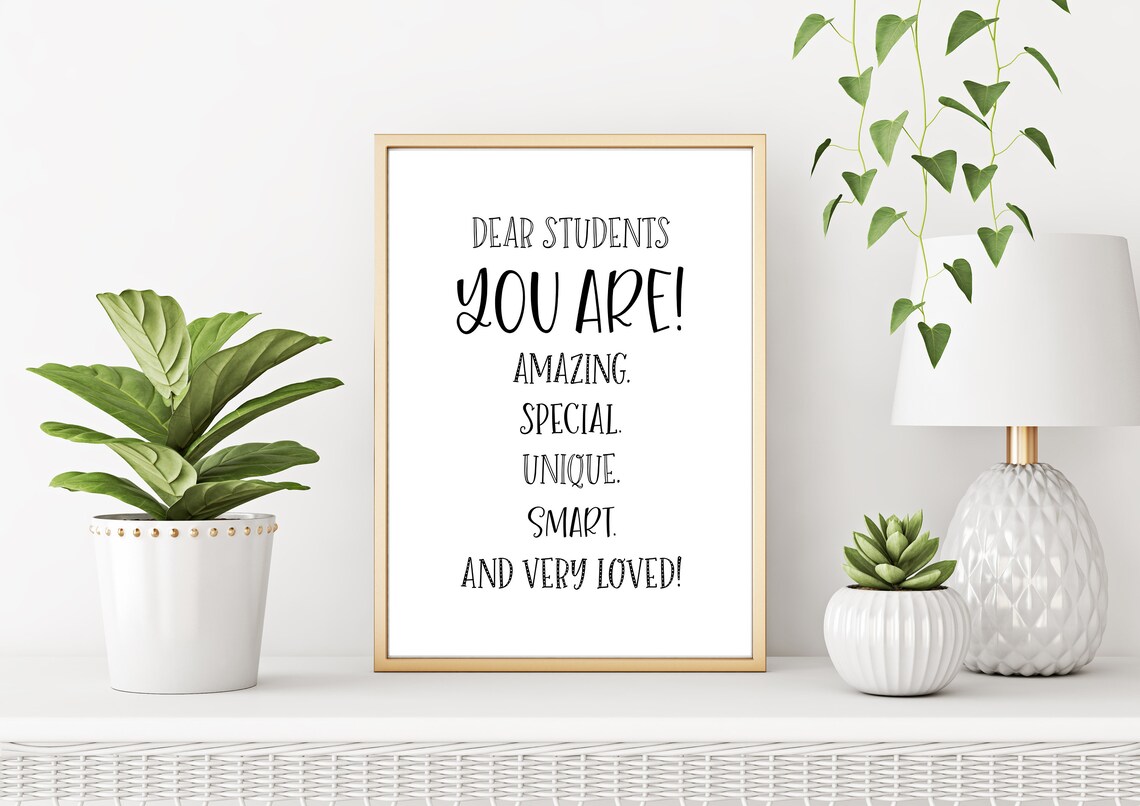 Dear Students You Are Amazing Special Loved Classroom Positivity Wall Art - Image 2