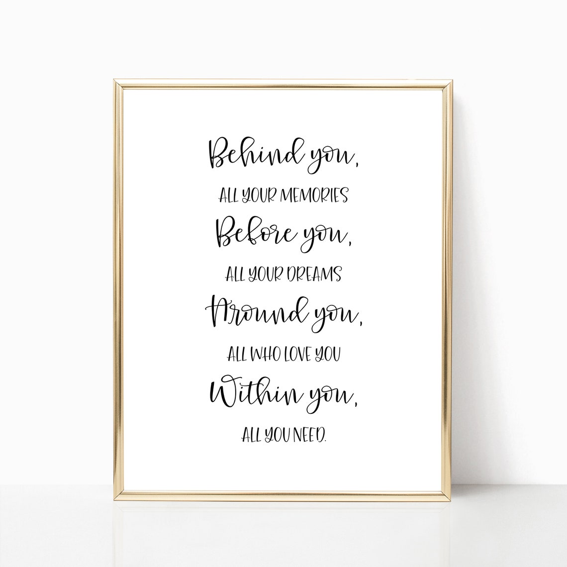 Behind You All Your Memories Graduation Quote Calligraphy Wall Art