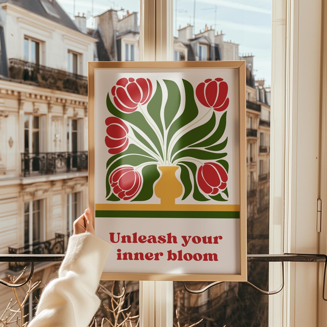 Bold Red Tulips, Inspirational Botanical Print - Image 2