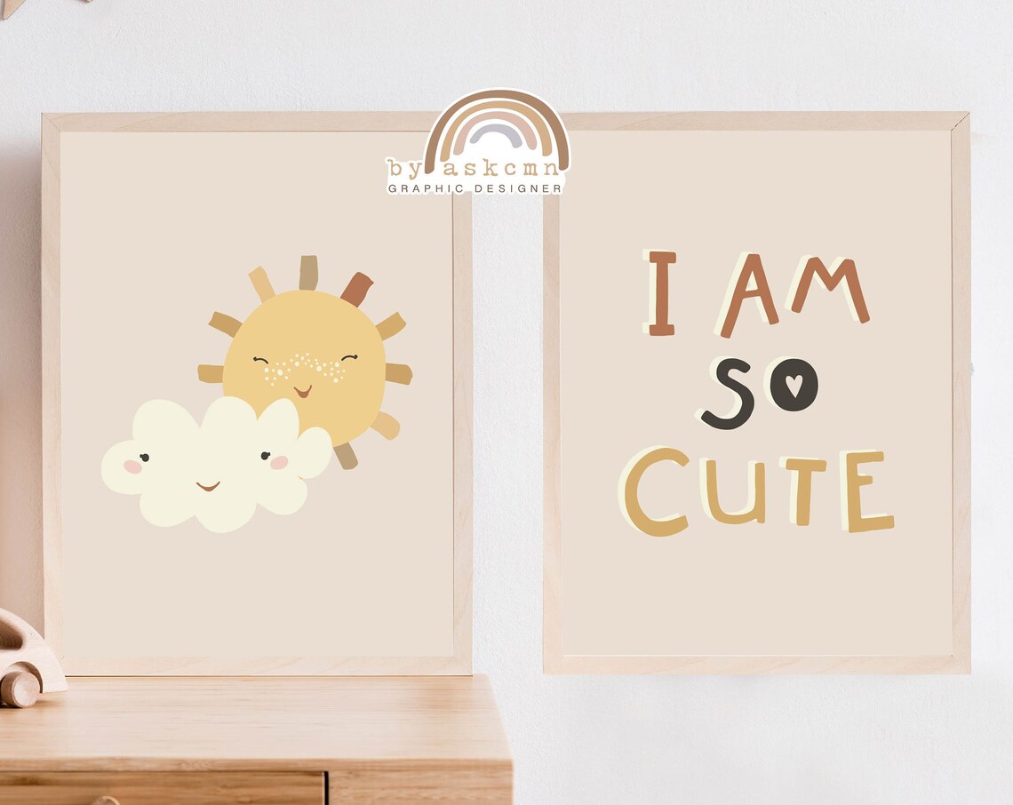 Pastel Nursery Decor Baby Room Poster Rainbow Blush Poster Gender Neutral Nursery Neutral Rainbow Art Kids Wall Art Boho Nursery Art - Image 5
