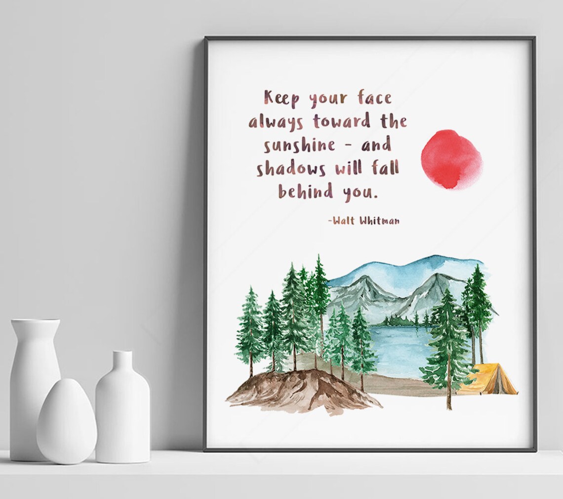 Walt Whitman Sunshine Quote Art Print, Wisdom Quote