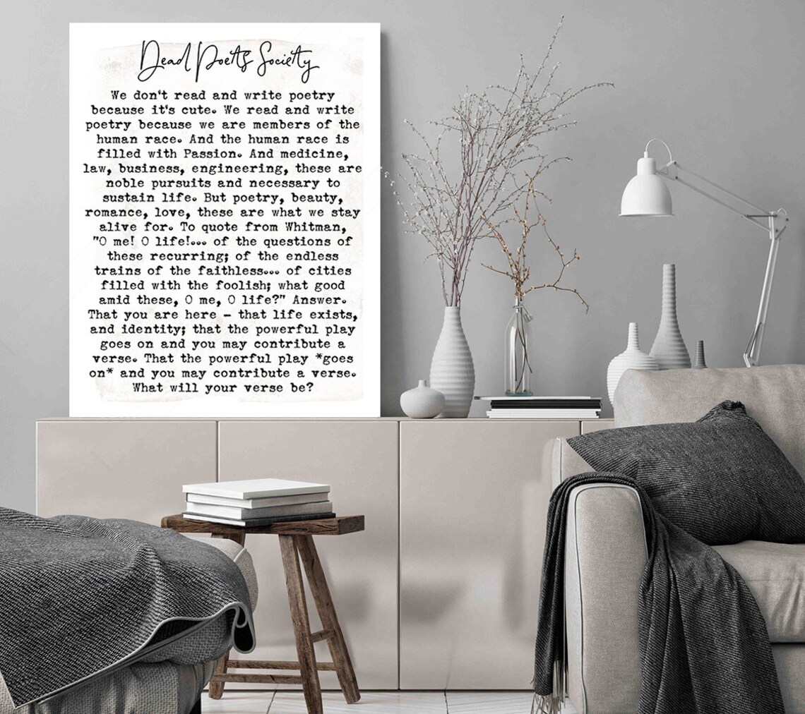 Dead Poets Society Poetry Beauty Romance Love Typewriter Quote Poster - Image 3