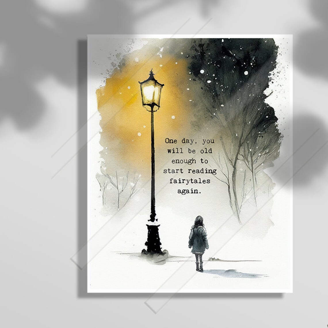 Fairytales Again Literary Quote Art Print, Housewarming