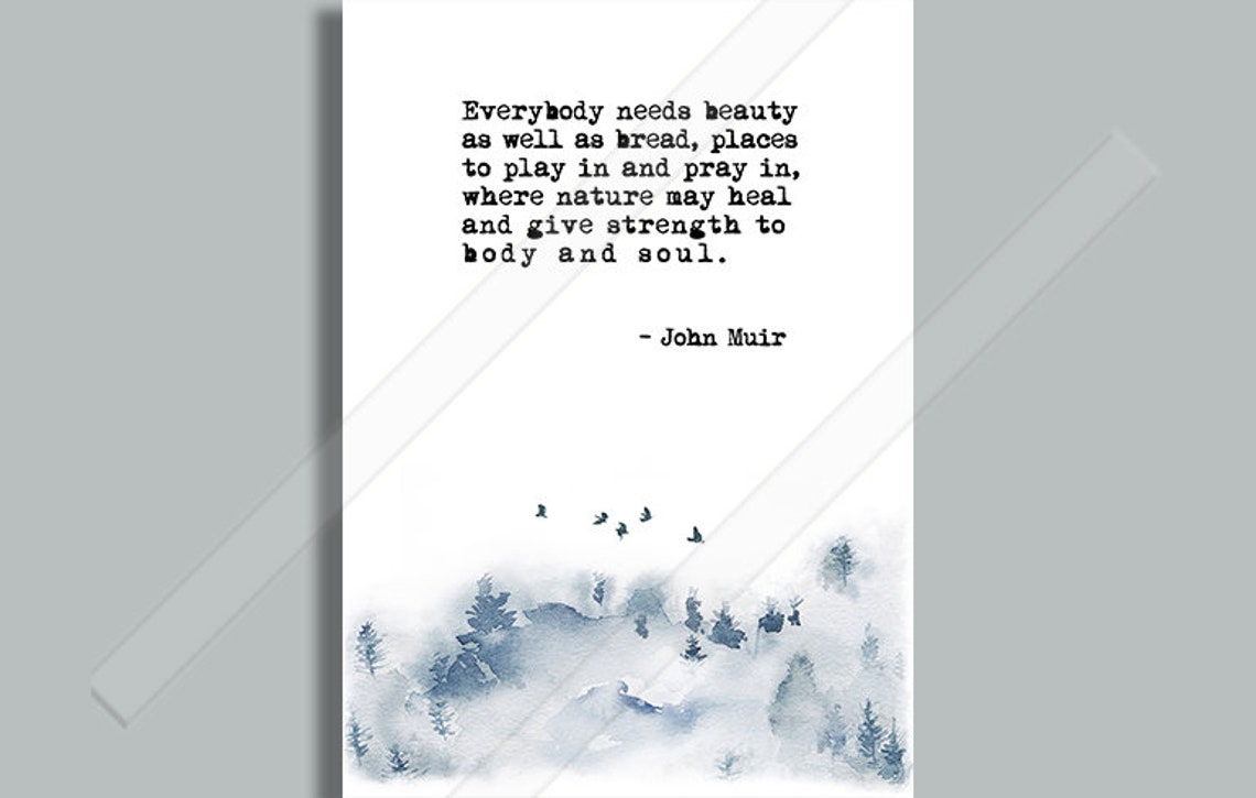 John Muir Everybody Needs Beauty As Well As Bread Forest Quote Poster - Image 2