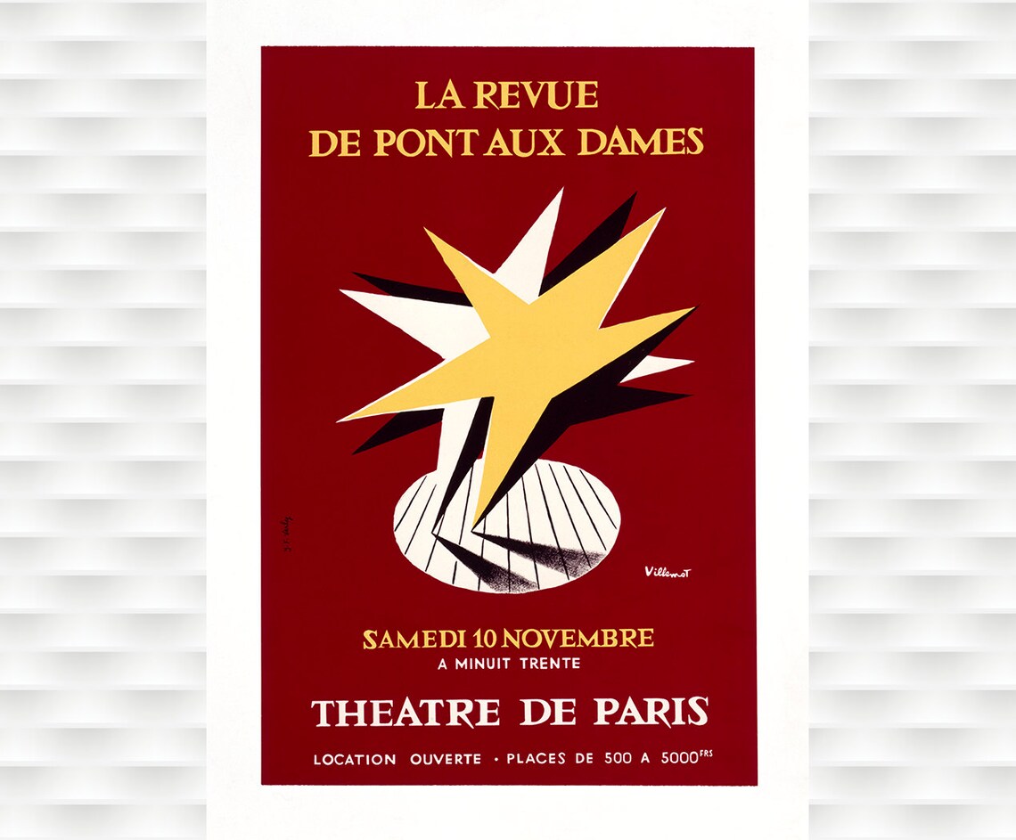 La Revue de Pont aux Dames Theatre de Paris Villemot Star Poster