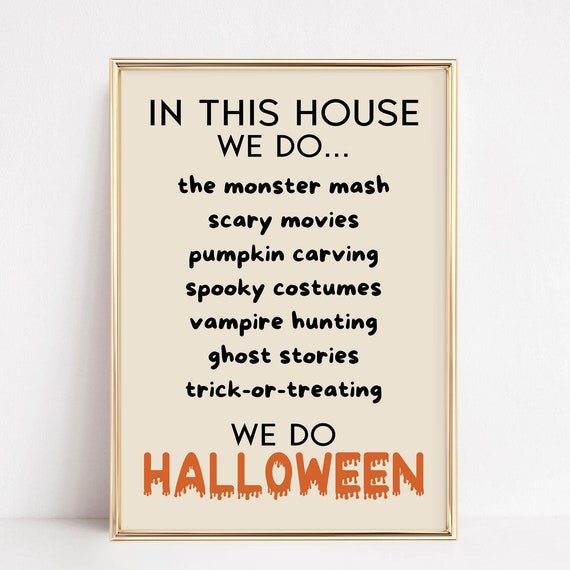 Halloween Decor Halloween Wall Art Fall Spooky Season Sign Cute Halloween Poster Seasonal Trendy Print