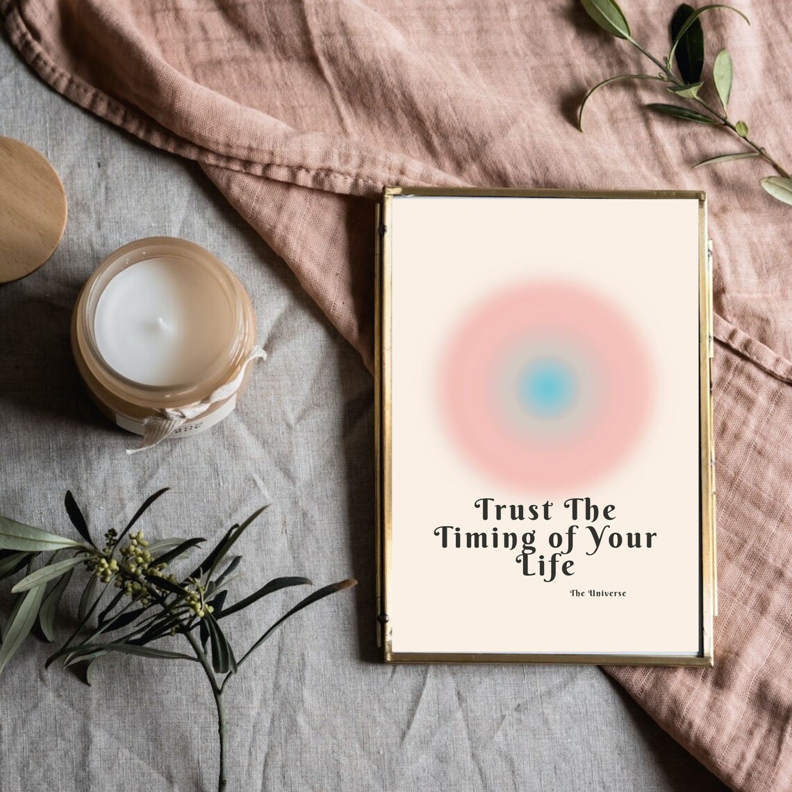 Trust The Timing Of Your Life Aura Manifestation Quote Poster
