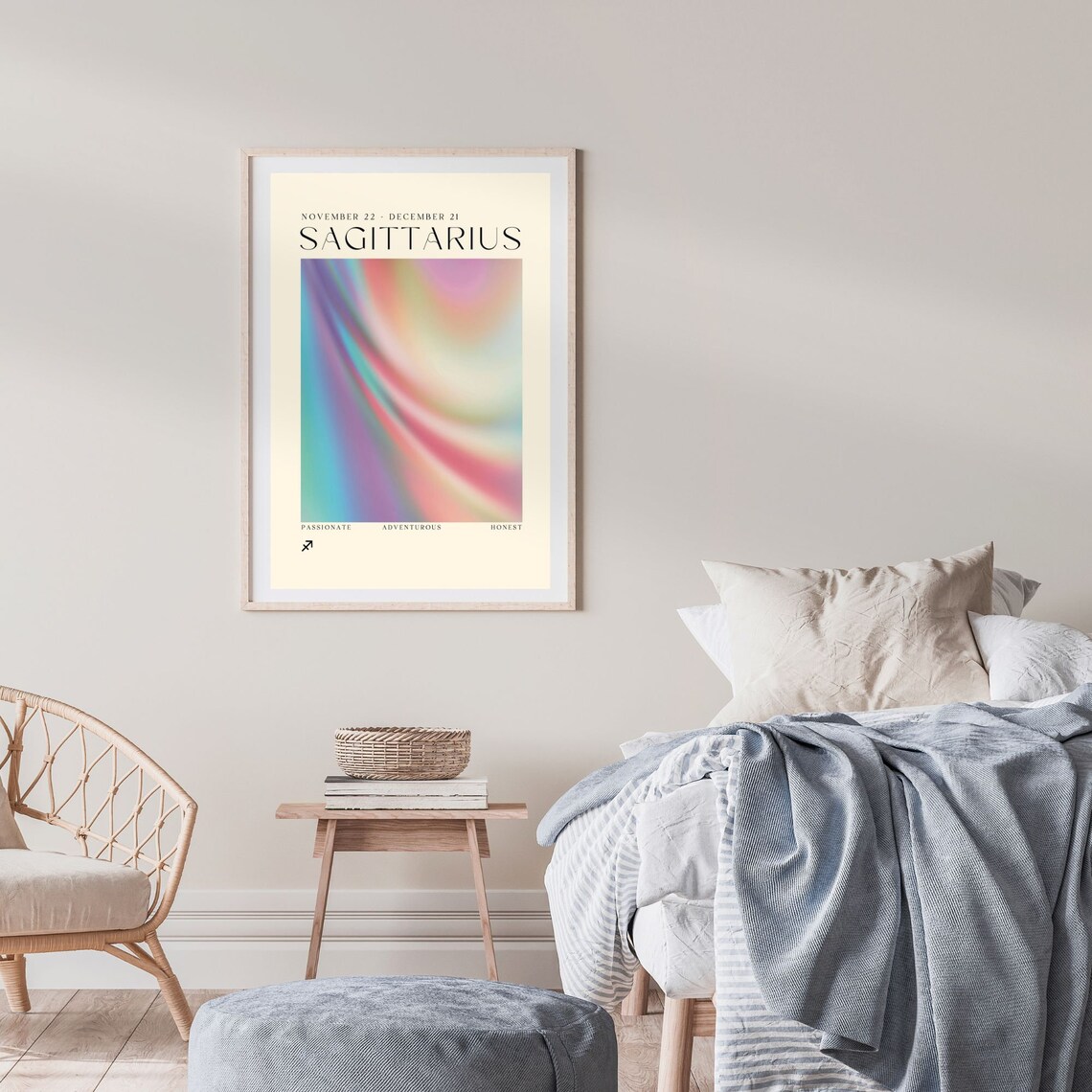 Sagittarius Zodiac Pastel Aura Adventurous Horoscope Art Poster - Image 2