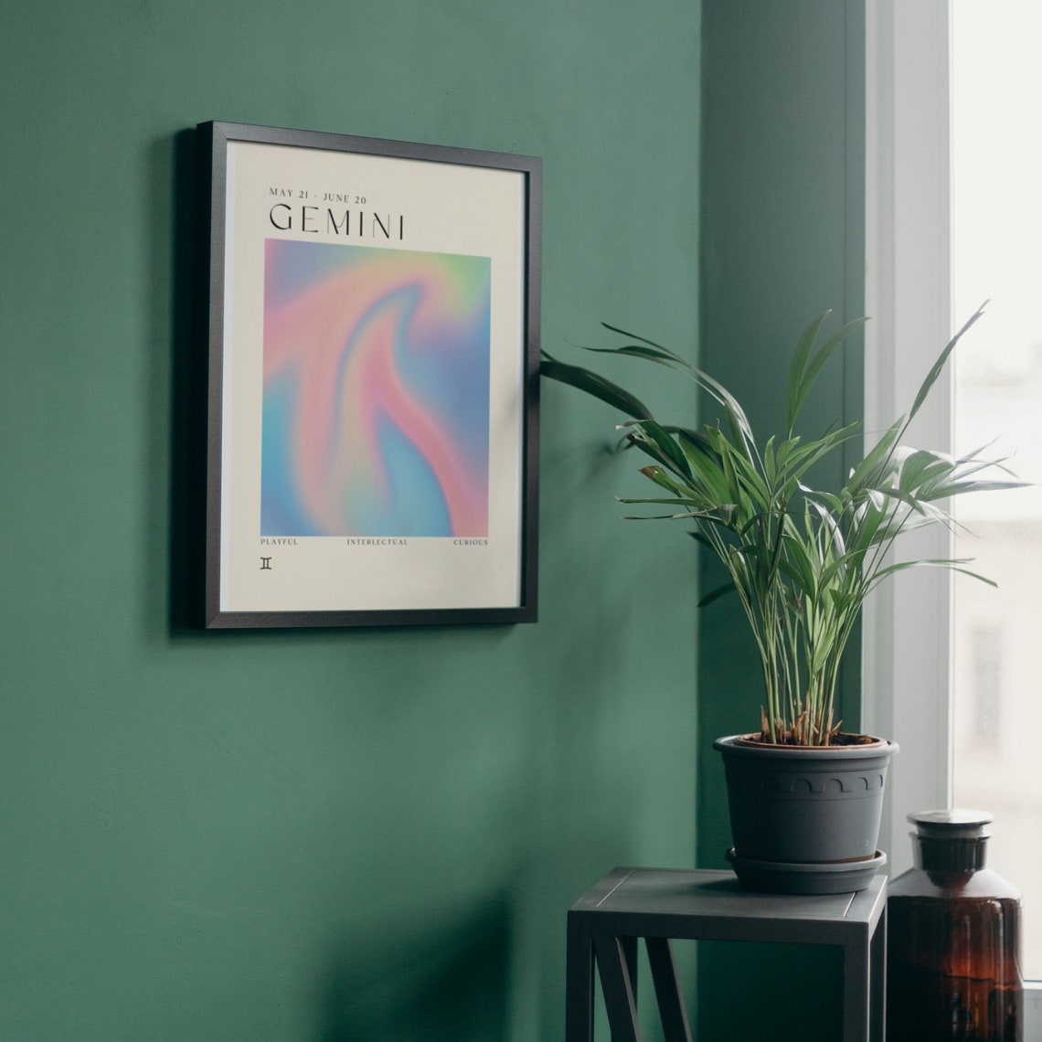 Gemini Zodiac Aura Pastel Swirl Abstract Playful Gradient Poster - Image 4