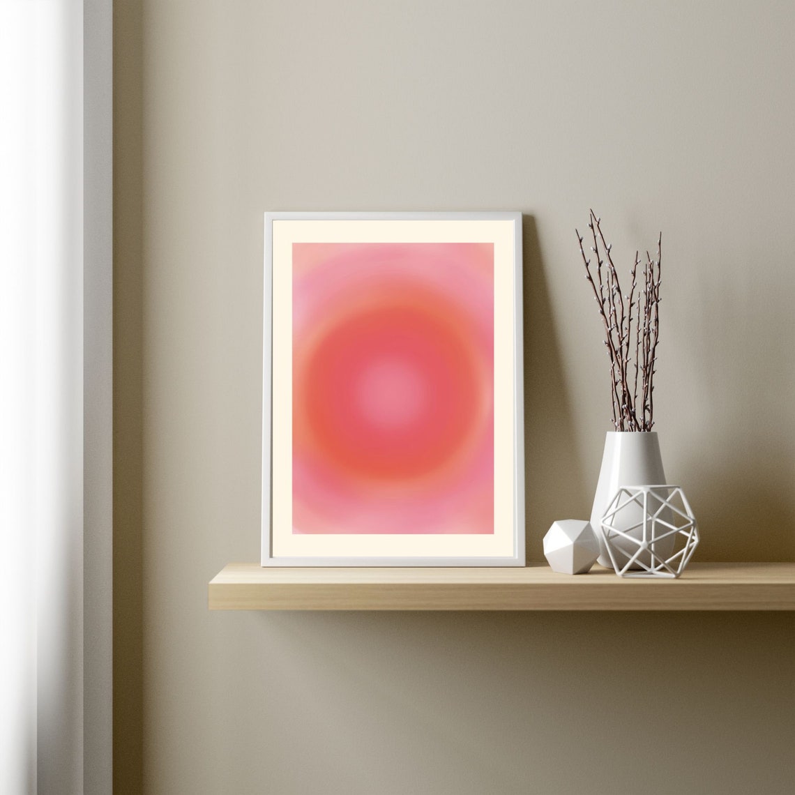 Pink Aura Gradient Orb Minimal Spiritual Decorative Art Poster - Image 3