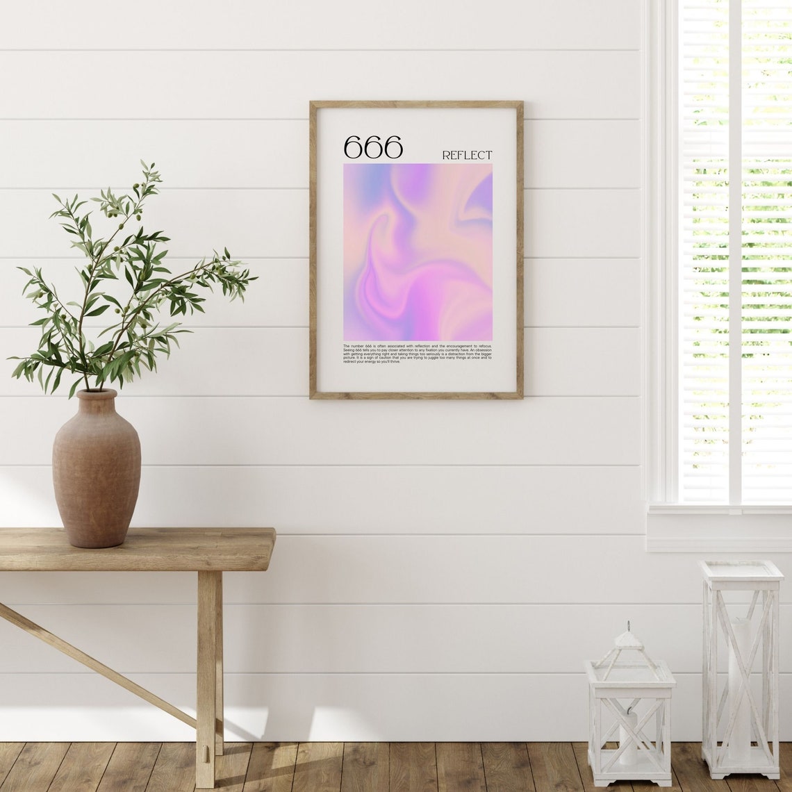 Angel Number 666 Reflect Purple Aura Gradient Spiritual Poster - Image 3