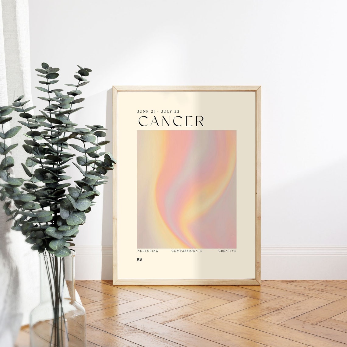 Cancer Art Print Horoscope Zodiac Art Astrology Art Star Sign Energy Art Cancer Poster Cancer Gift - Image 2
