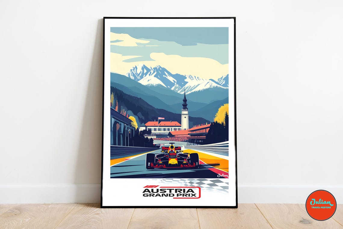 Austria Grand Prix F1 Race Car at Alpine Church Circuit Poster