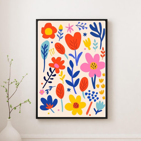 Unframed Maximalist Poster Eclectic Abstract Wall Art Colorful Bold Decor For Living Room Unique Modern Artwork Statement Home Decor