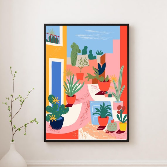 Unframed Maximalist Poster Eclectic Abstract Wall Art Colorful Bold Decor For Living Room Unique Modern Artwork Statement Home Decor