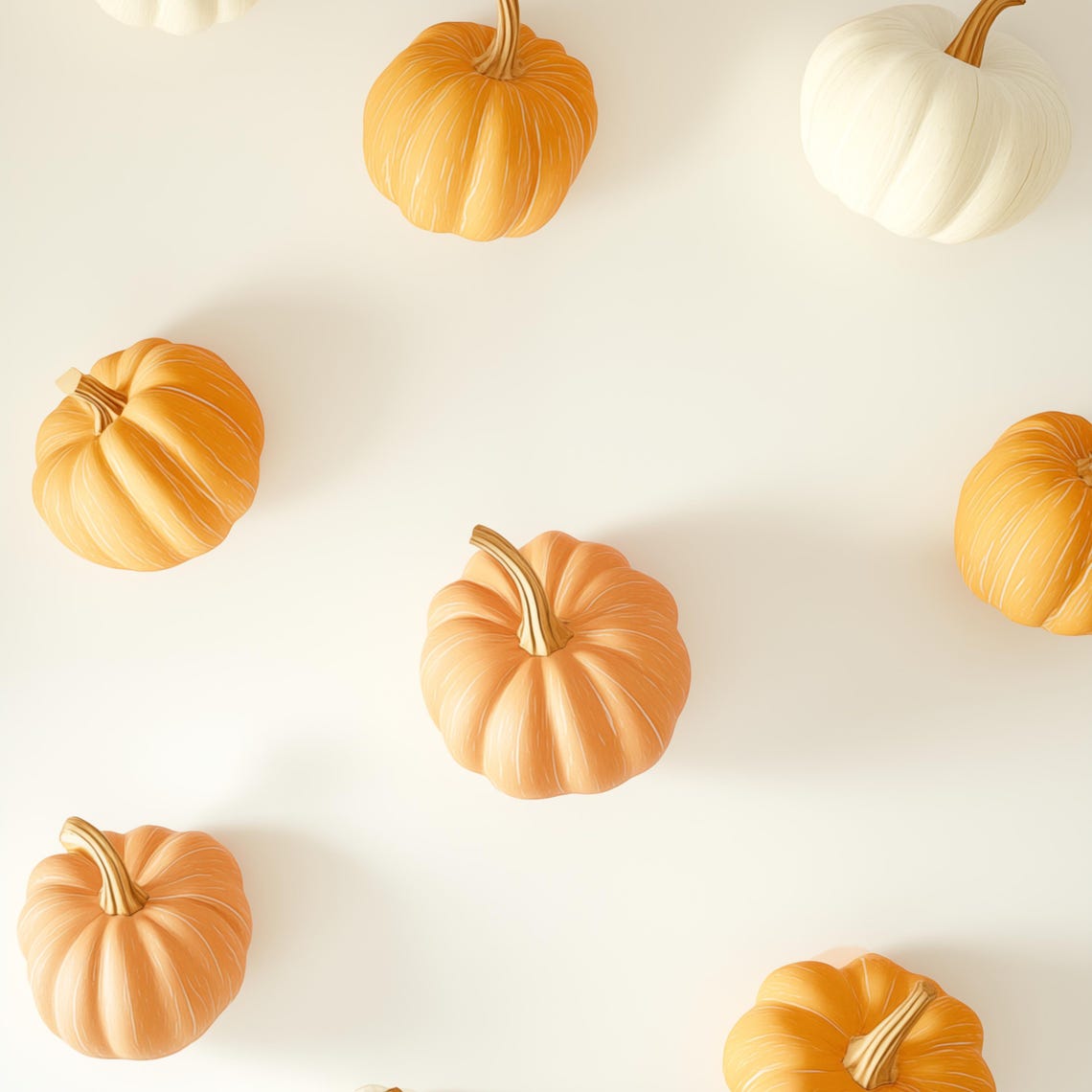 Orange And White Mini Pumpkin Pattern Minimalist Fall Poster - Image 4