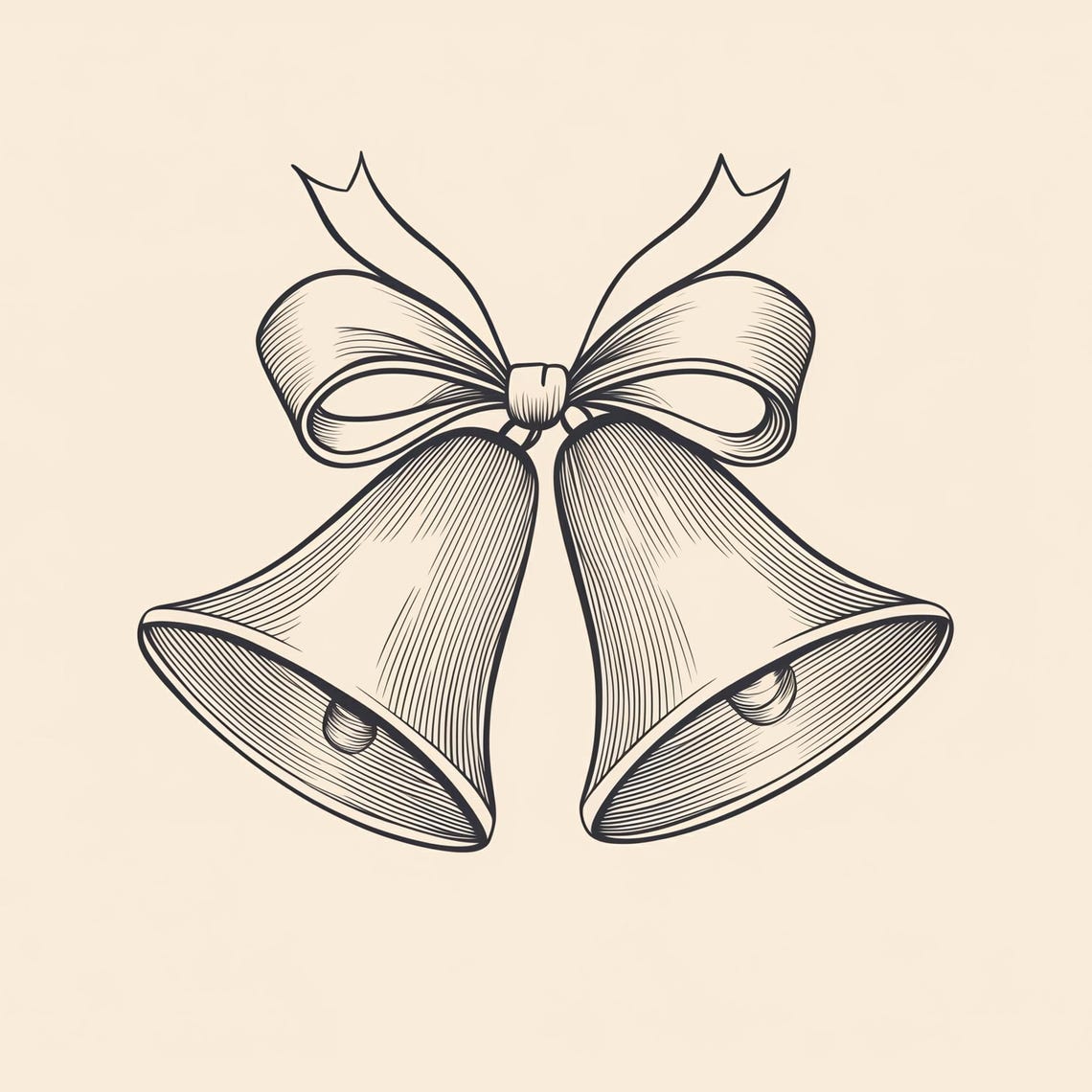 Vintage Engraved Christmas Bells With Ribbon Bow Frame TV Poster - Image 4