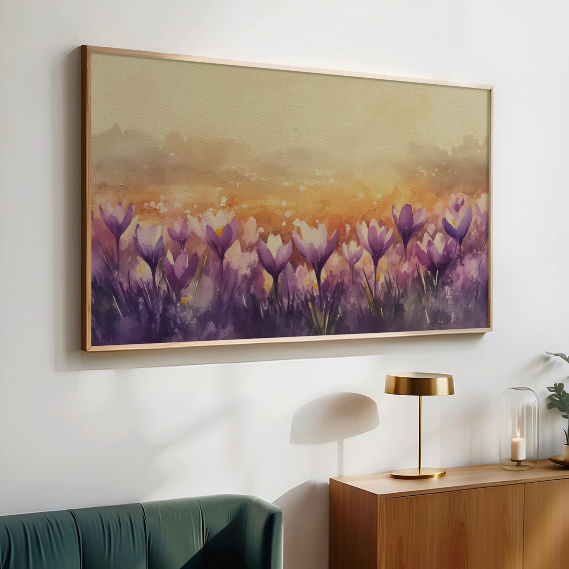 Saffron Crocus Flowers Purple Watercolor Botanical Art Poster - Image 3