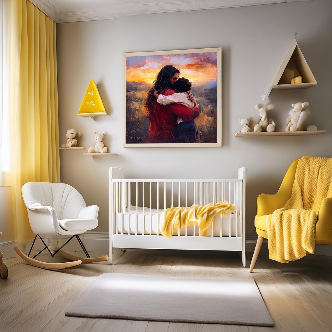 Jesus Hugging Black Child, Christian Family Gift - Image 5