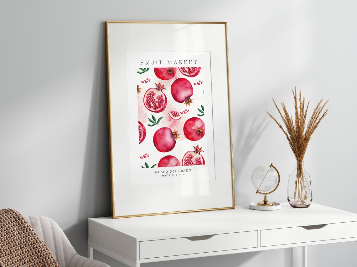 Pomegranade Fruit Market Botanical Art Print - Image 3