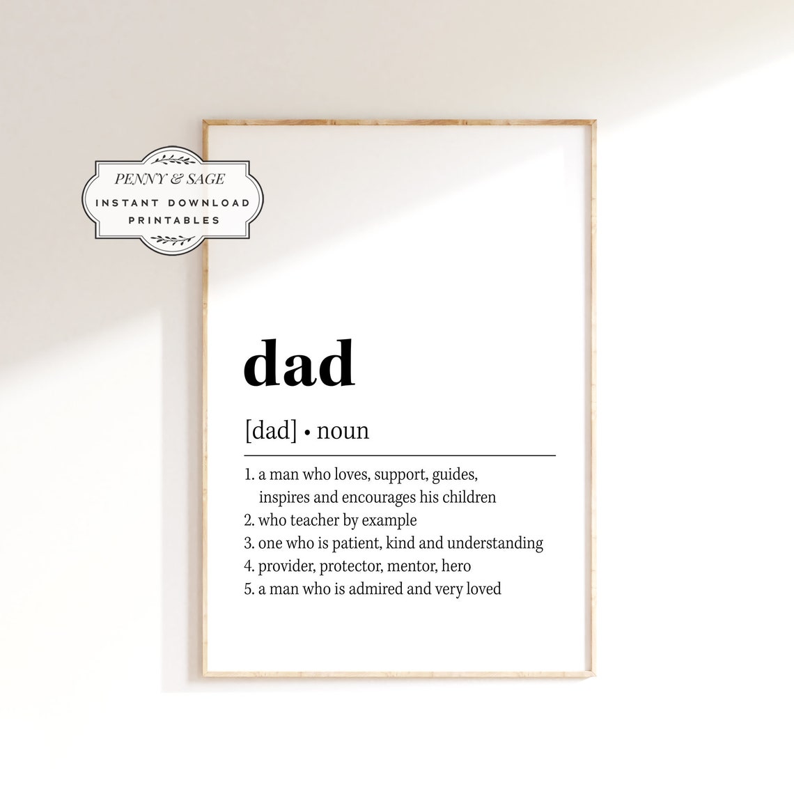 Dad Dictionary Definition Poster Perfect Fathers Day Gift For New Dads