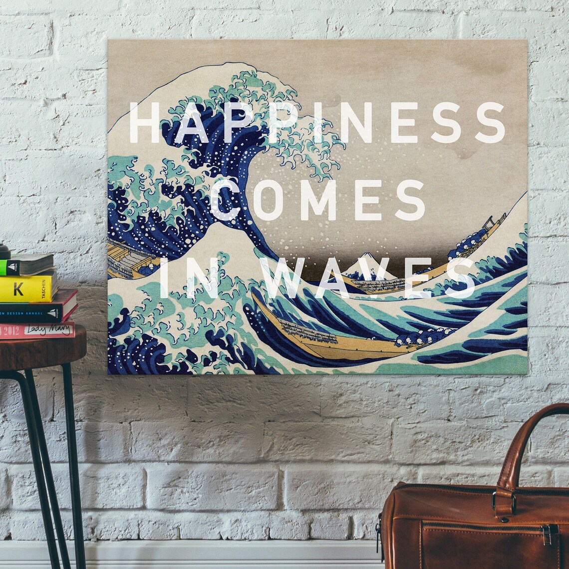 The Great Wave Off Kanagawa Vintage Quote Art Print - Image 2