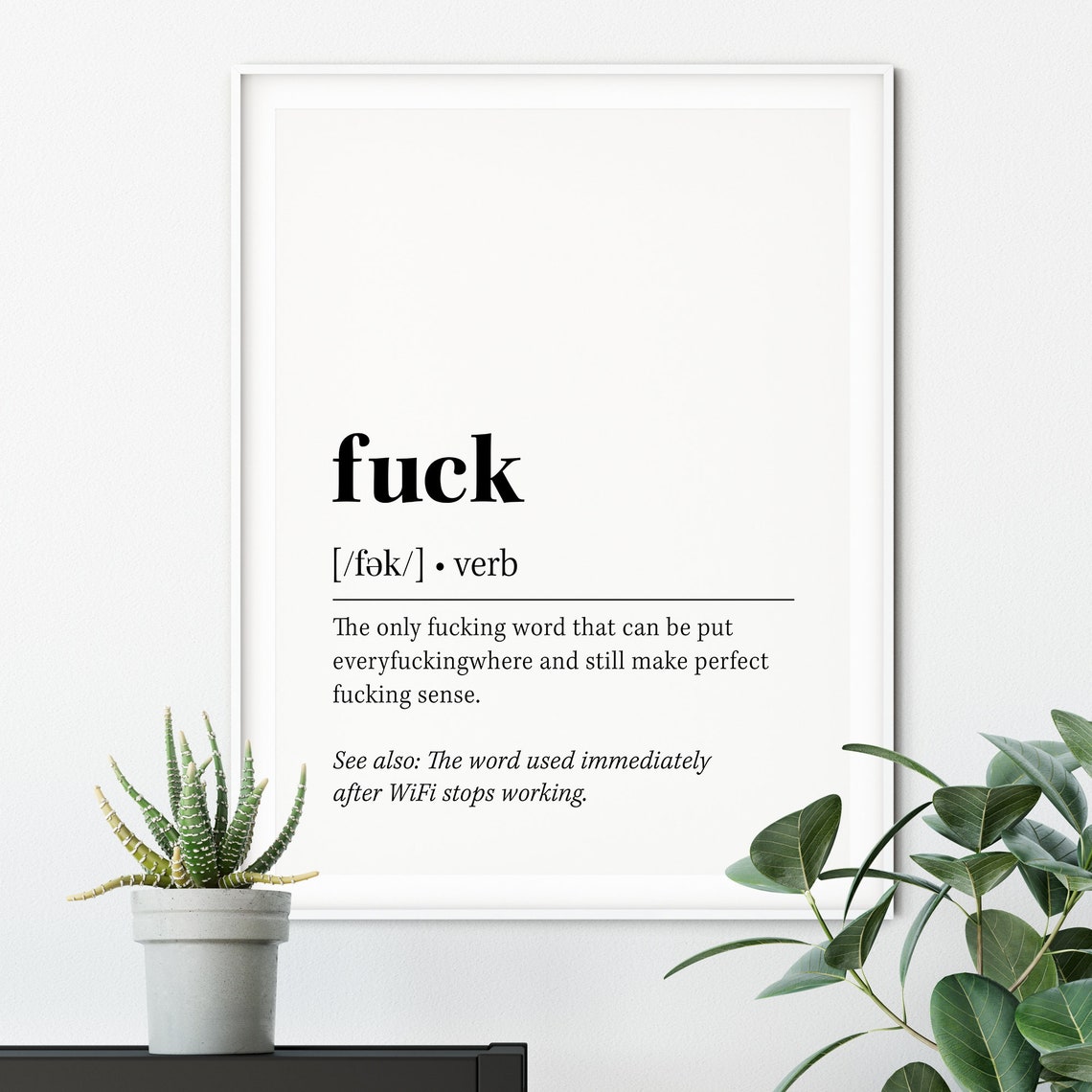 Fuck Definition Dictionary Style Funny Black White Typography Poster - Image 2