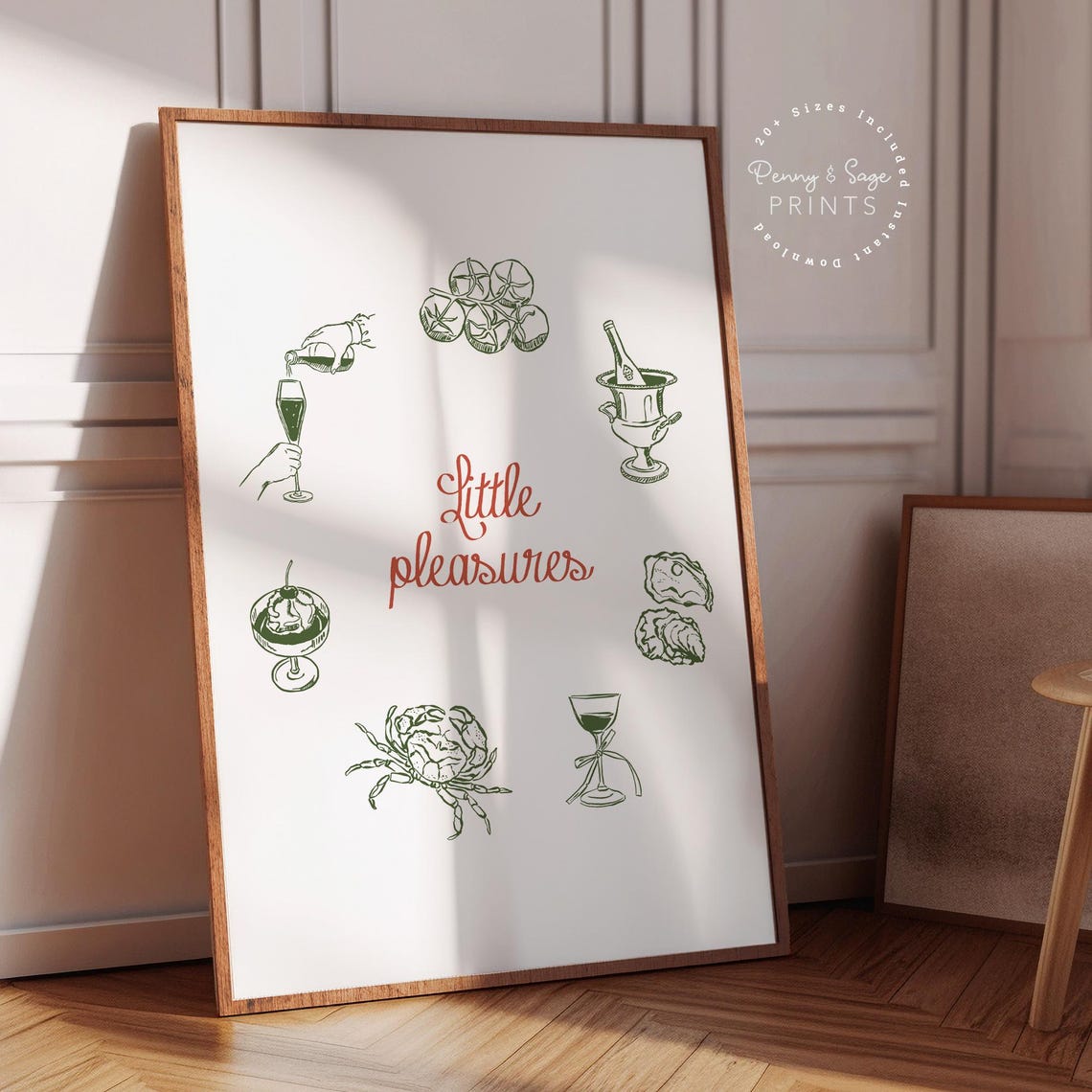Little Pleasures Hand Drawn Food Illustration Kitchen Wall Poster - Image 2