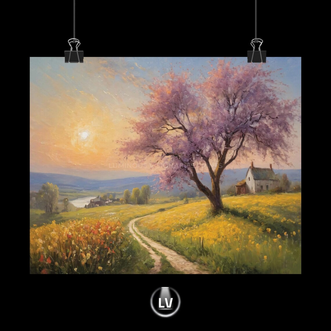 Serene Landscape Poster, Pastoral Nature-Inspired Art