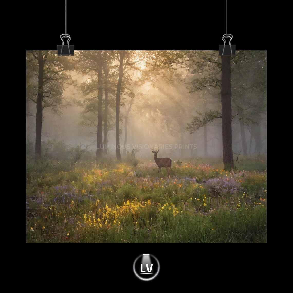 Serene Nature Poster, Rustic Forest Wall Art