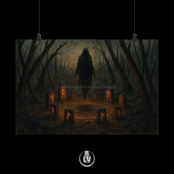 Mysterious Dark Fantasy Poster, Gothic Home Decor