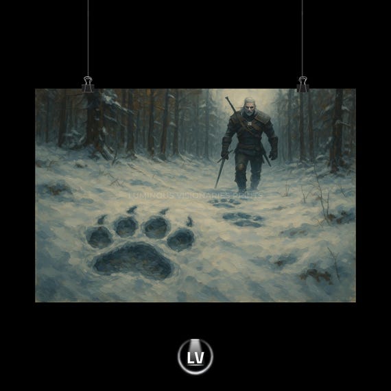 Geralt On The Hunt Poster, Nature Lovers Gift