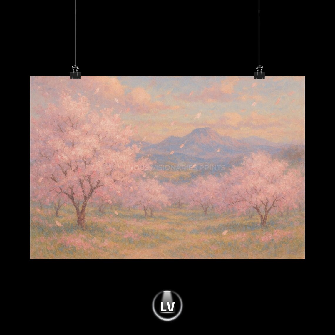 Blossom Landscape Art Print, Spring Decor