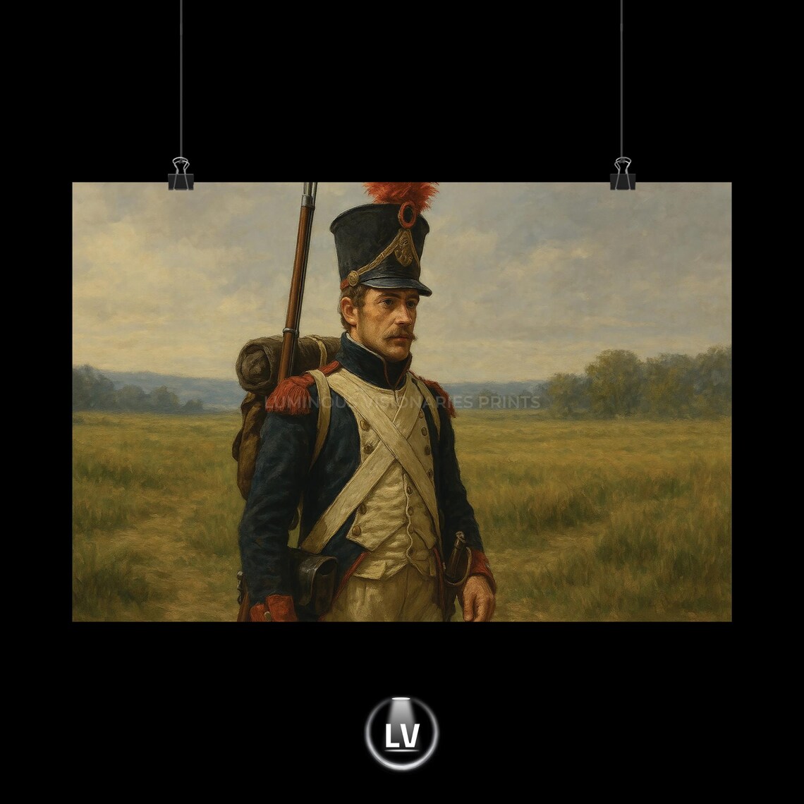 Napoleonic French Line Infantry Soldier Vintage Military Portrait Poster