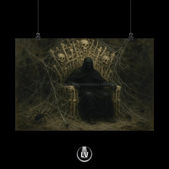 Horror Gothic Poster, Spooky Halloween Wall Art
