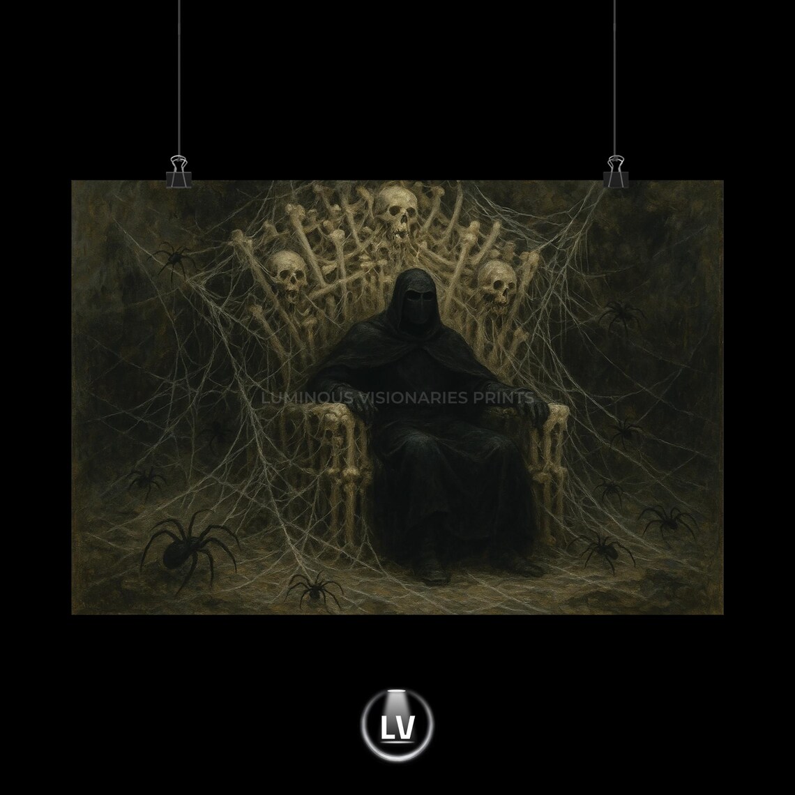 Horror Gothic Poster, Spooky Halloween Wall Art