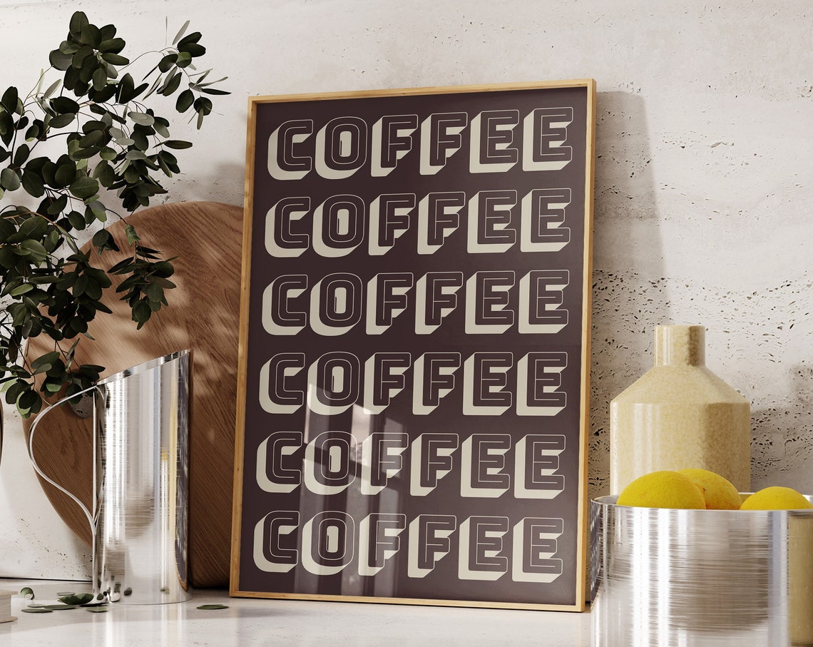 Retro Coffee Print, Coffee Bar Wall Art
