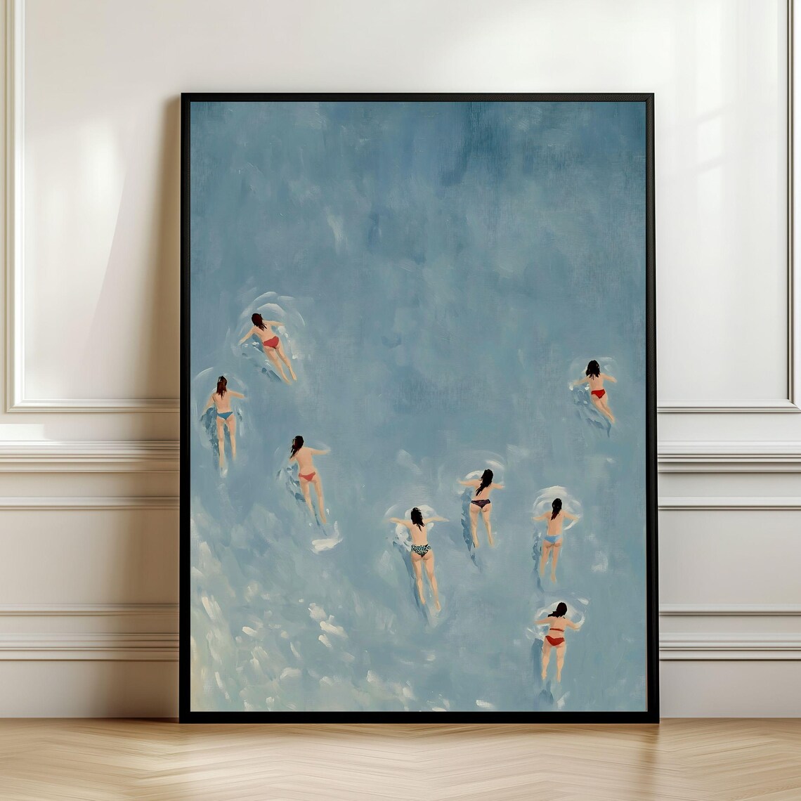 Swimming In The Beach Summer Minimalist Art Print