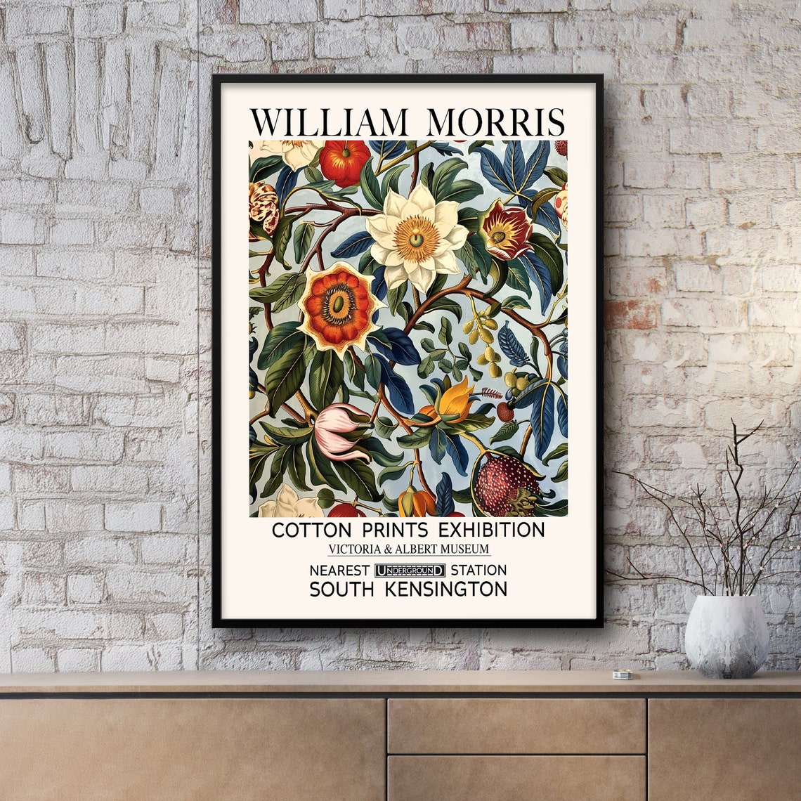 William Morris Passion Flowers Botanical Museum Exhibition Poster - Image 2