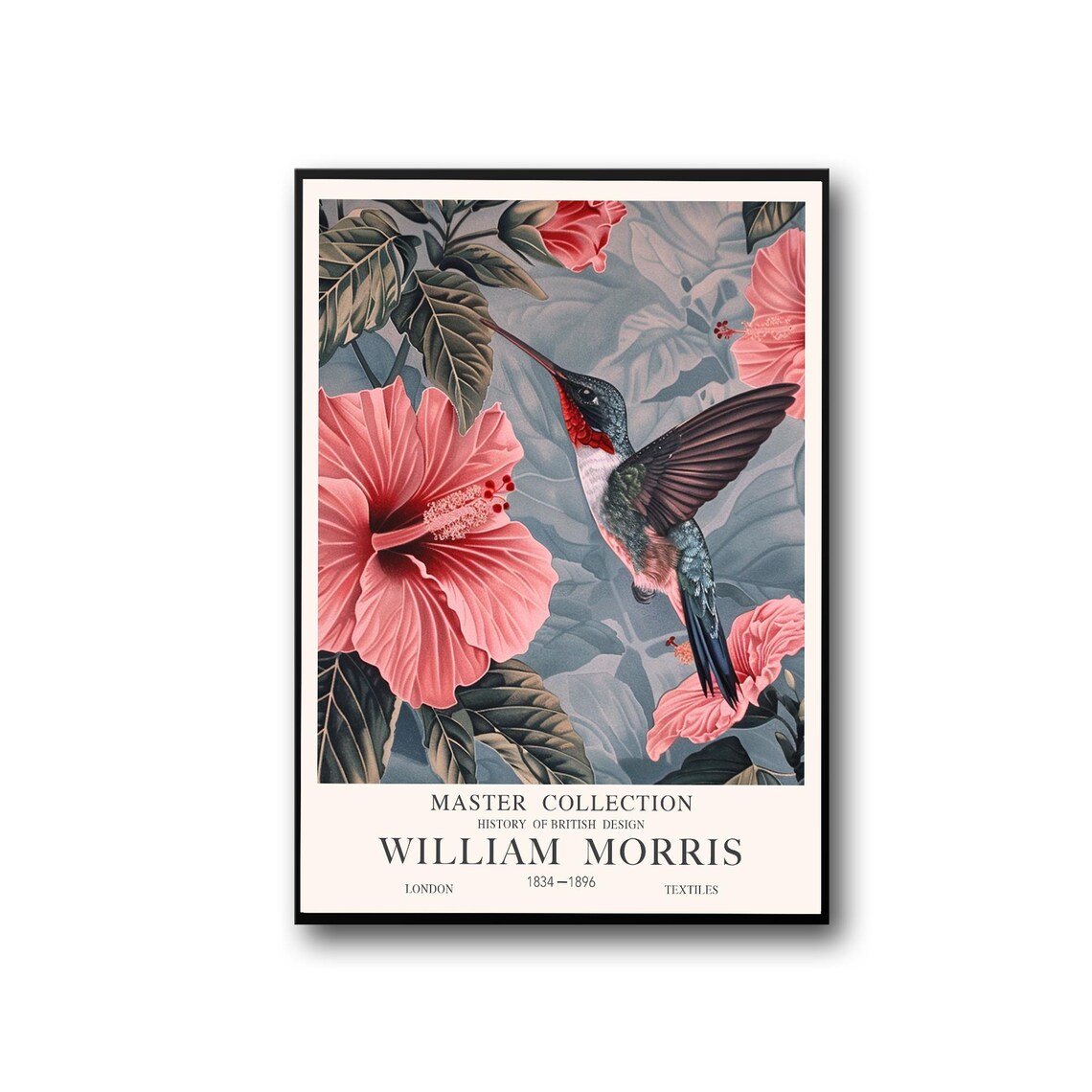 William Morris Hummingbird Pink Hibiscus Master Collection Poster - Image 2