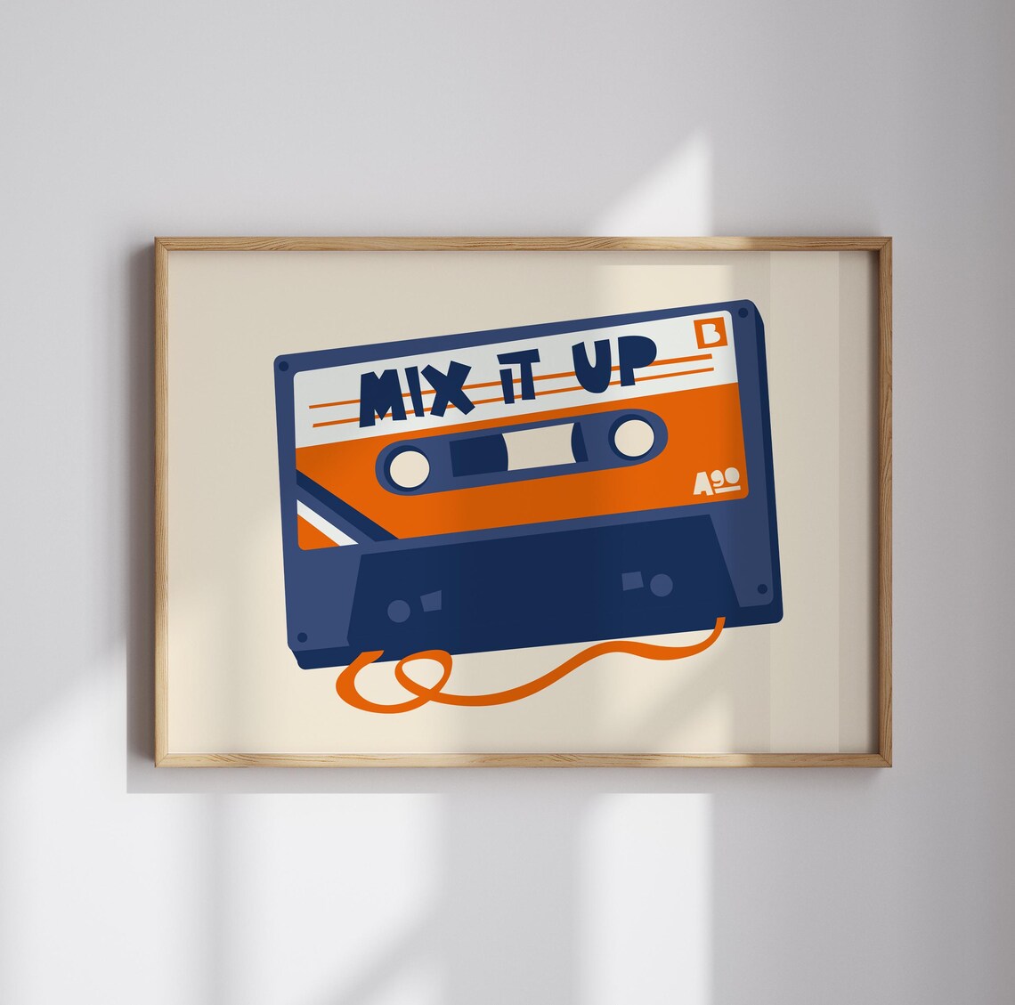 Mix Tape Poster Print, 80s Retro Mid-Century Style